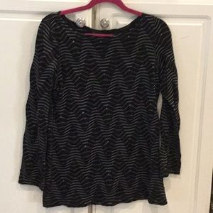 Tunique Nally & Millie Noir Avec Broderie Au Col - Taille L - 95% Rayon 5% Spandex - Très Bon état